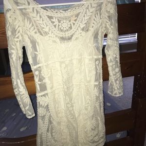 White Lace Mini Dress
